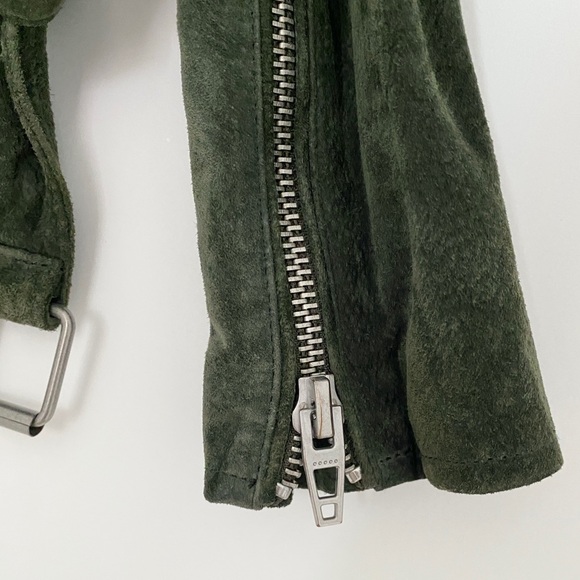 BlankNYC Olive Suede Moto Jacket - Picture 7 of 7